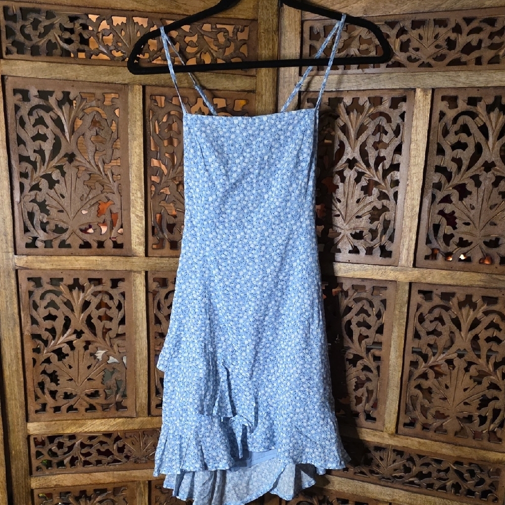 Princess Polly Light Blue Floral High Low Dress